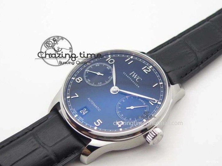 MIROTIME 0425 Practical Portuguese Real PR IW500109 ZF 1:1 Best Edition Black Dial On Black Leather Strap A52010 V 7308